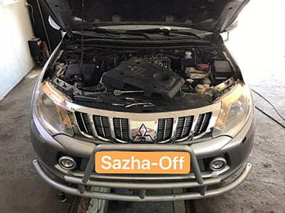 Удаление сажевого фильтра и заглушка EGR на Mitsubishi L200 2.4 DiD AT 2016