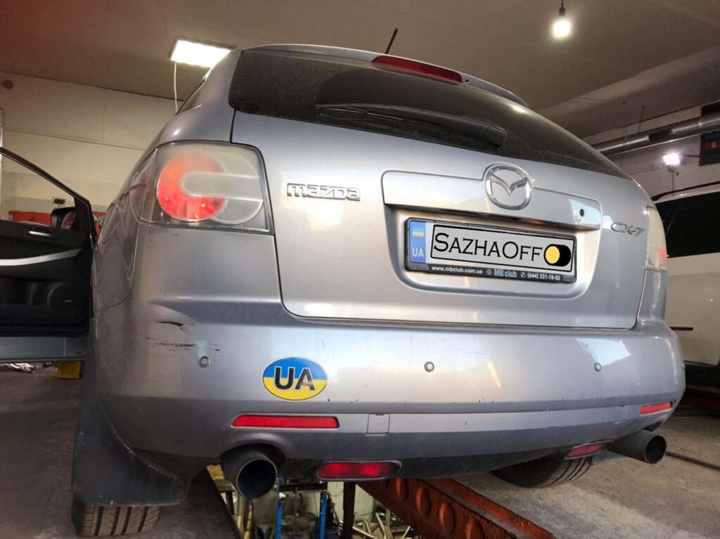 Удаление и отключение катализатора на Mazda CX7 2.3 i Turbo 2007
