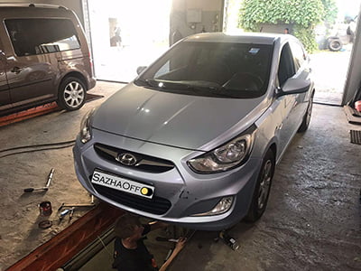 Удаление катализатора на Hyundai Accent 1.4 2010