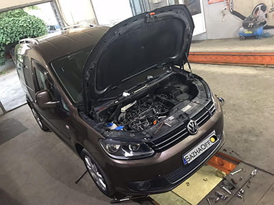 Удаление сажевого фильтра,заглушка EGR, чип-тюнинг на VW Caddy 1.6 TDI DSG 2011 Limited Idition